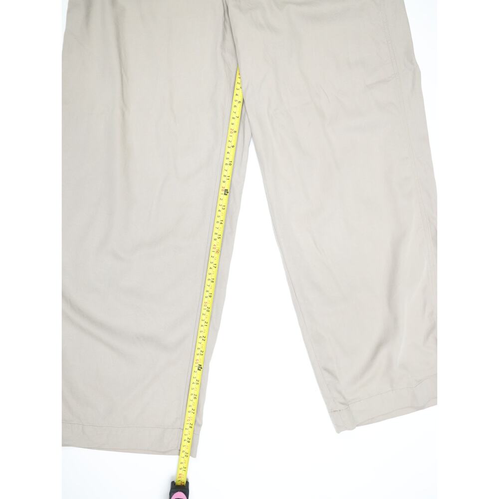 Madewell Wide Leg Pleated Trouser Pants 10 Khaki TENCEL Capsule Minimalist Luxe - Picture 10 of 15